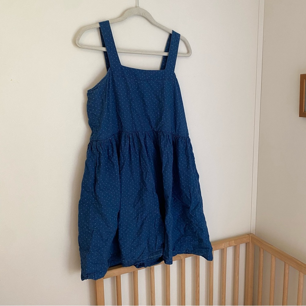 esby Navy Mini Dress with Tiny Dot Detail